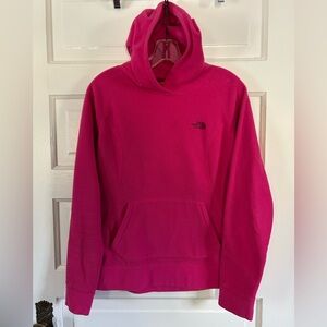The North Face Pink Fleece Hoodie with Front Pocket. Warm! Medium